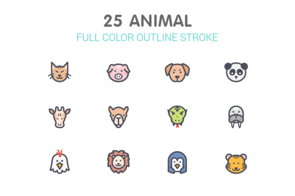 Animal Line with Color Icons: A Versatile Design Resource for Real-World Use