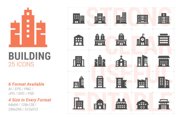 Building Filled Icon Set: Streamline Your Visual Projects with Versatile Design Assets