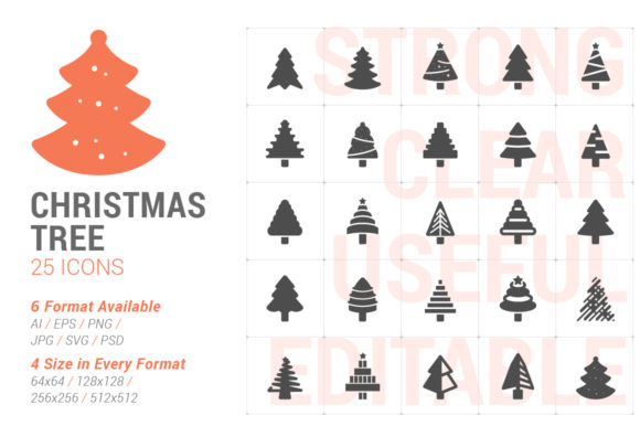 Christmas Tree Filled Icon: A Versatile Design Resource for Diverse Media