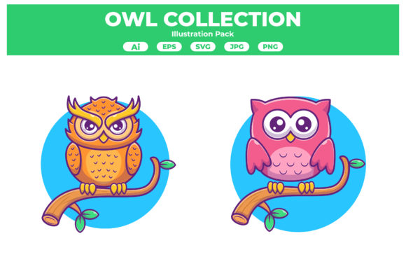 Cute Owl Cartoon Style for Creative Projects