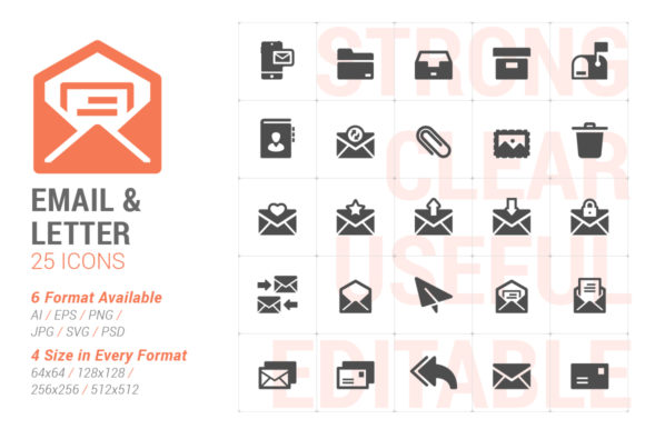 Email Letter Filled Icon Set for Versatile Design Use