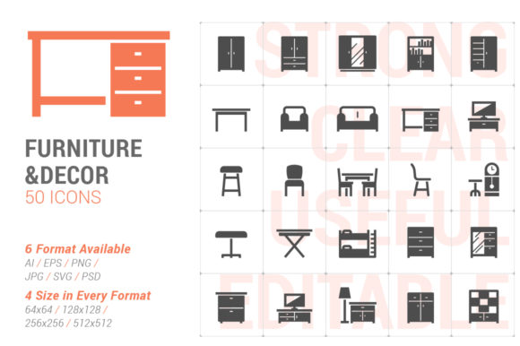 Enhancing Visual Communication with Furniture Decor Filled Icons: A Must-Have Resource for Modern Designers and Marketers
