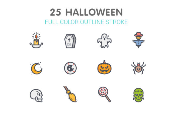 Halloween Line with Color Icons: A Flexible Design Resource for Seasonal Projects