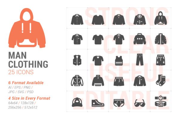 Man Clothing Filled Icon: A Versatile Visual Resource for Modern Design Needs