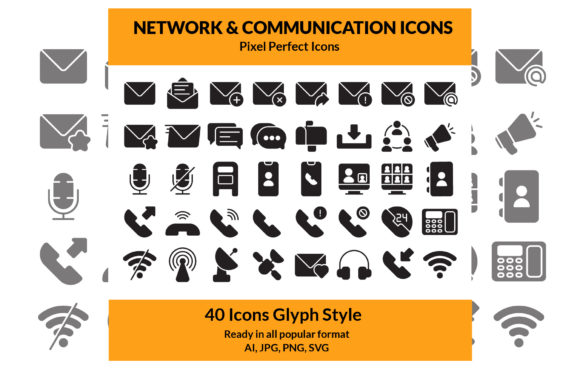 Network Communication Icon Set Glyph: A Practical Choice for Modern Design Needs