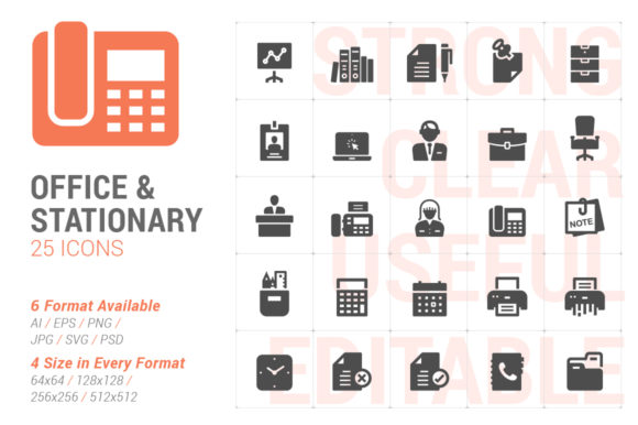 Office Stationary Filled Icon: A Strategic Resource for Designers and Marketers