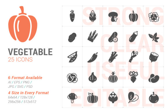 Vegetable Filled Icon: A Versatile Design Resource for Modern Visual Projects